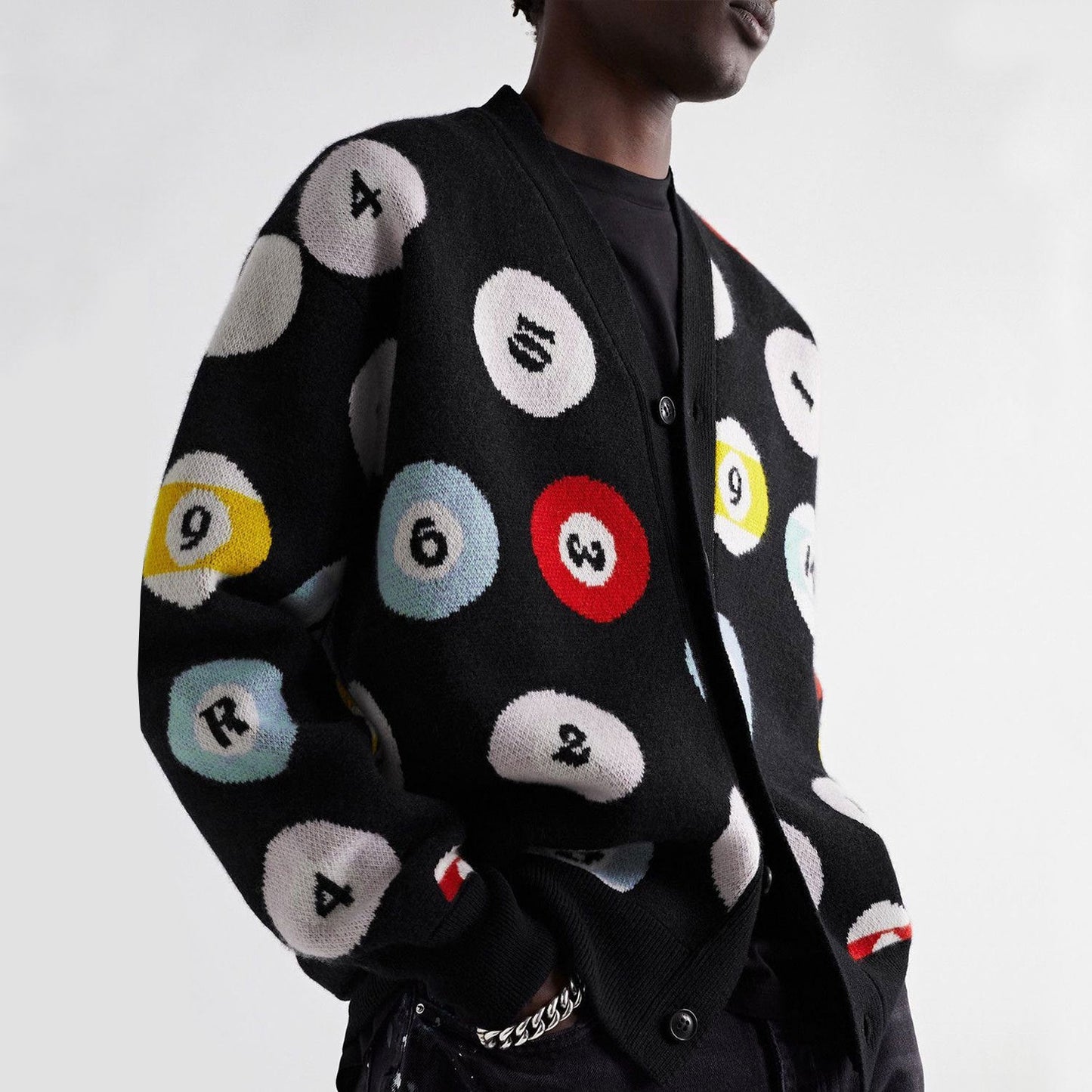 Amiri Sweatshirt Table Tennis Jacquard Wool Cardigan Sweater