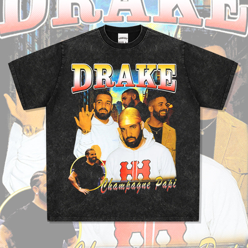 Outfit streetwear vintage drake drake print short sleeve t-shirt