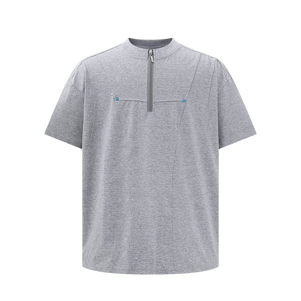 Hip hop shirt summer short sleeve zipper t-shirt