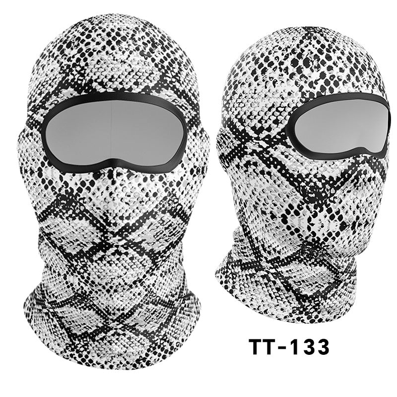 Cycling Windproof Hood Camouflage Python Ice Silk Mask Sunscreen Windproof