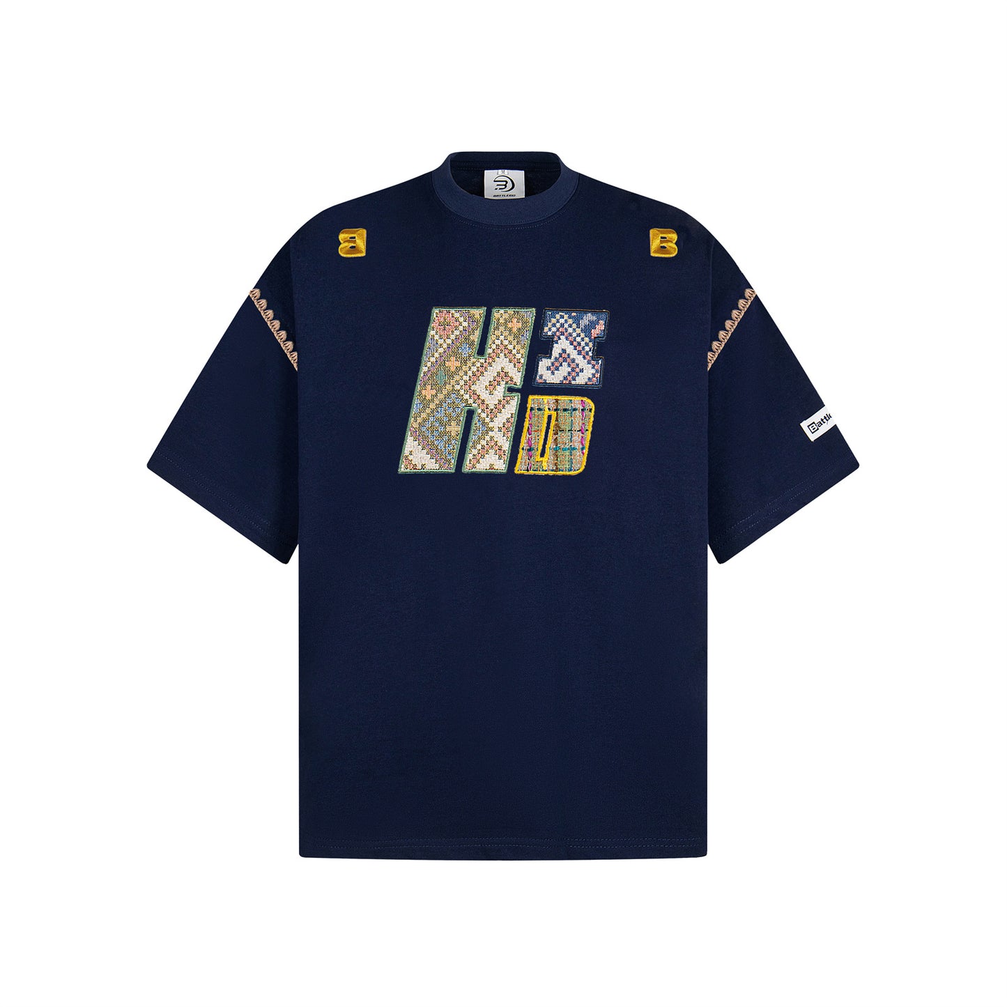 USA Vintage T-Shirt Vintage Patch Embroidery Men's Summer Loose