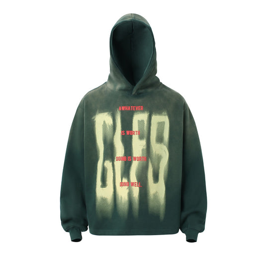 Streetwear Hoodie gradual change do old hooded sweater retro graffiti letter hoodie