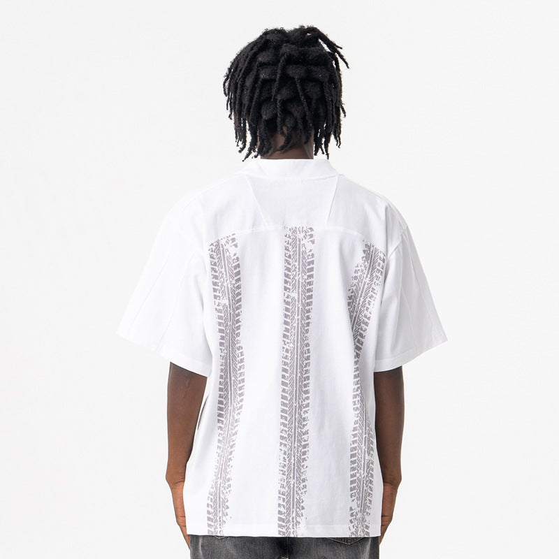 Vintage 90s Hip Hop Clothing Summer Vintage V-Neck Short Sleeve T-Shirt