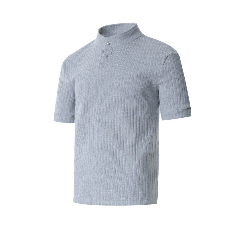 Casual Street Wear Vintage Crew Neck Knitted Short Sleeve T