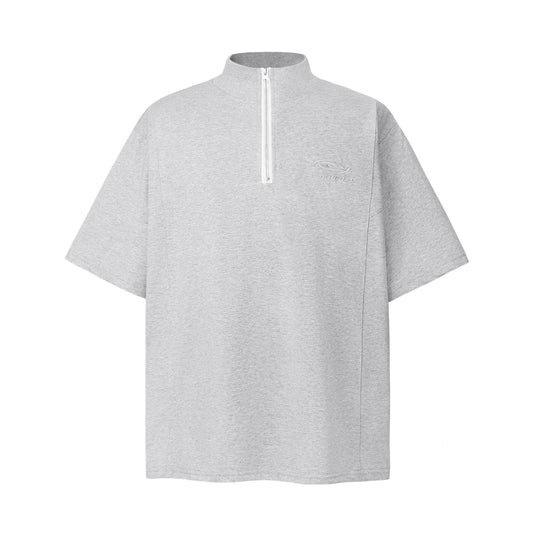 Unisex T-shirts Summer Irregular Zipper Men's Short Sleeve T-Shirt