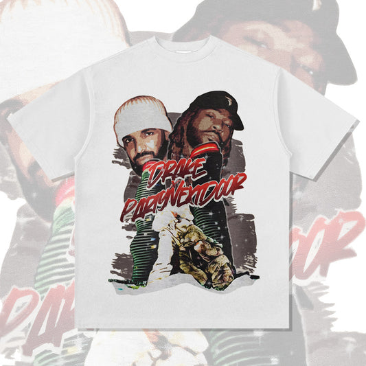 Outfit streetwear vintage hip hop drake drake print short sleeve t-shirt
