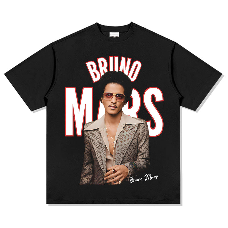 New york hip hop shop bruno mars print long sleeve short sleeve t-shirt