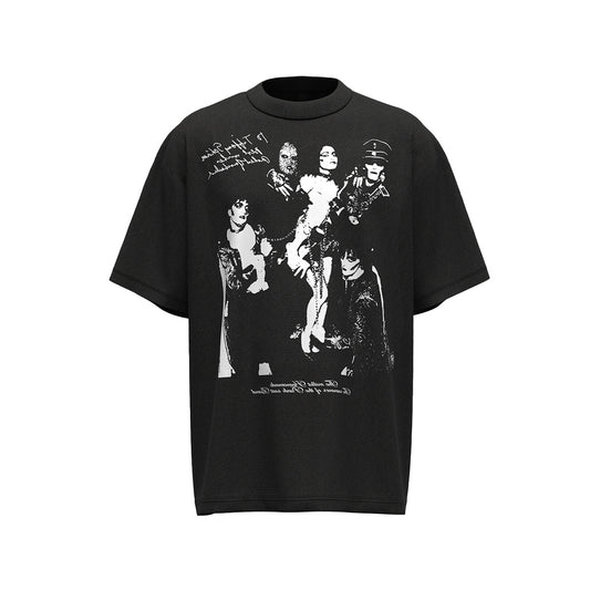 Hustle vintage summer hip hop character print t-shirt