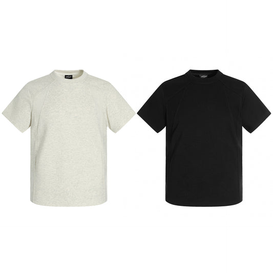 Unisex T-shirts Solid Color Splicing Design Premium Fit Space Cotton T-Shirt