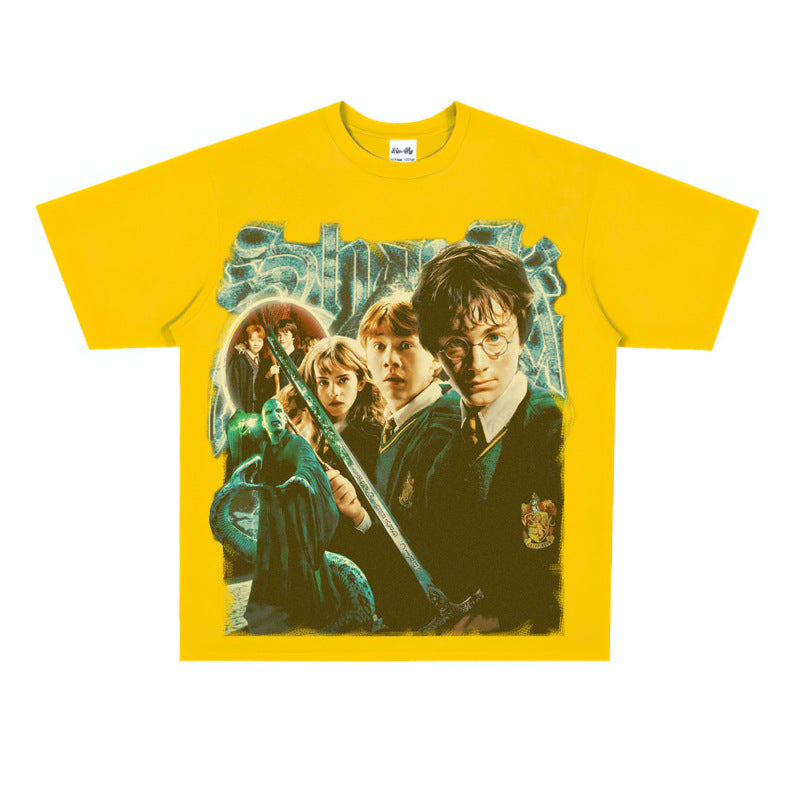 Film Star T Shirt Movie Harry PROTONIC Magic Street Style Short Sleeve Loose American T-shirt