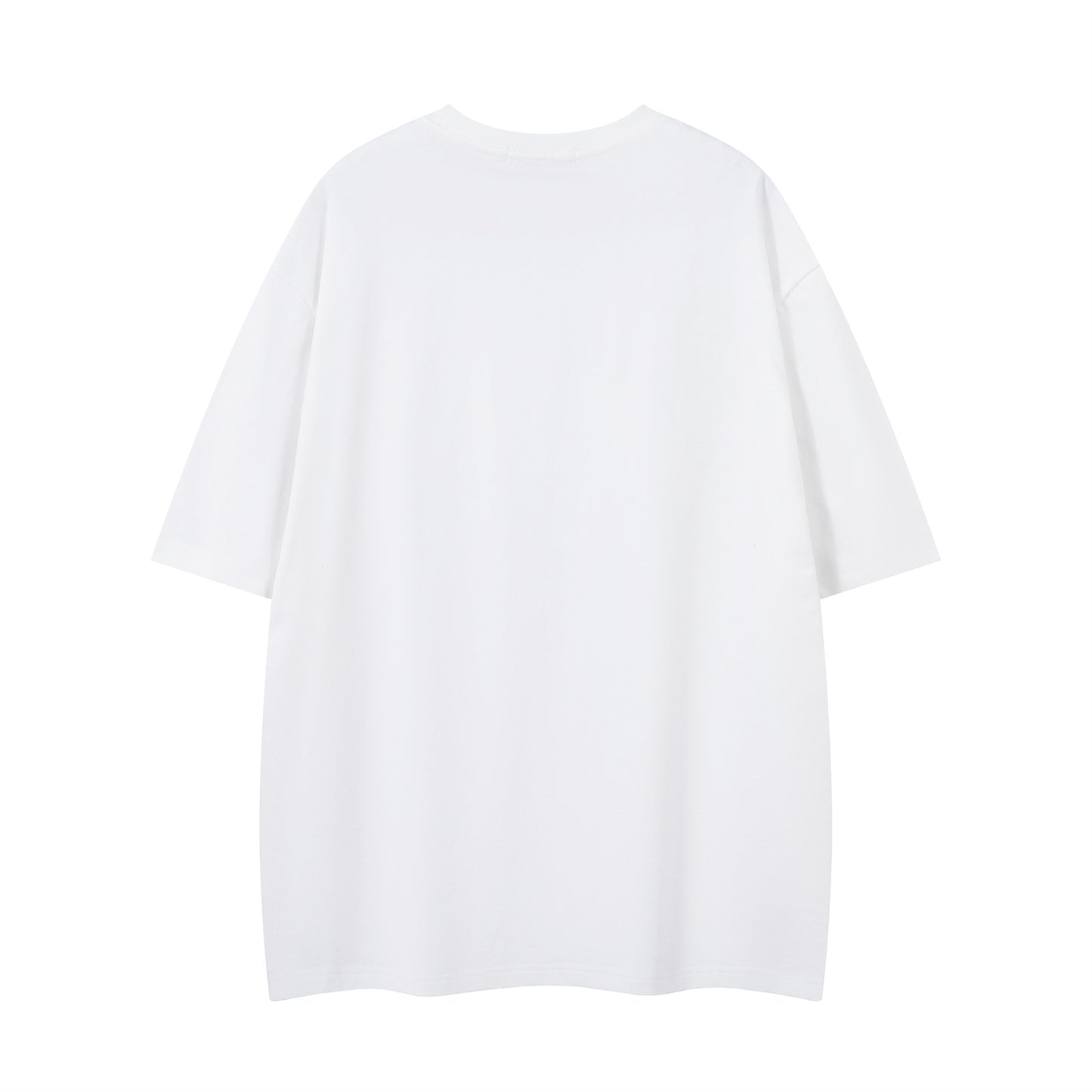 Distorted vintage letter embroidered short-sleeved t-shirt