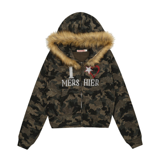 Streetwear Hoodie Vintage Hooded Camouflage Sweater Loose Casual Jacket