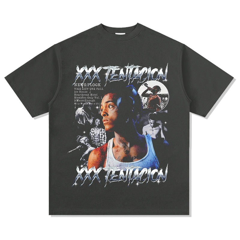 New york hip hop shop XXX Tentacion vintage vintage hip hop rap print short sleeve t-shirt