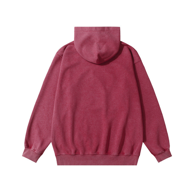 Streetwear Hoodie Vintage Washed Old Hooded Sweater Alphabet Print Casual Hoodie