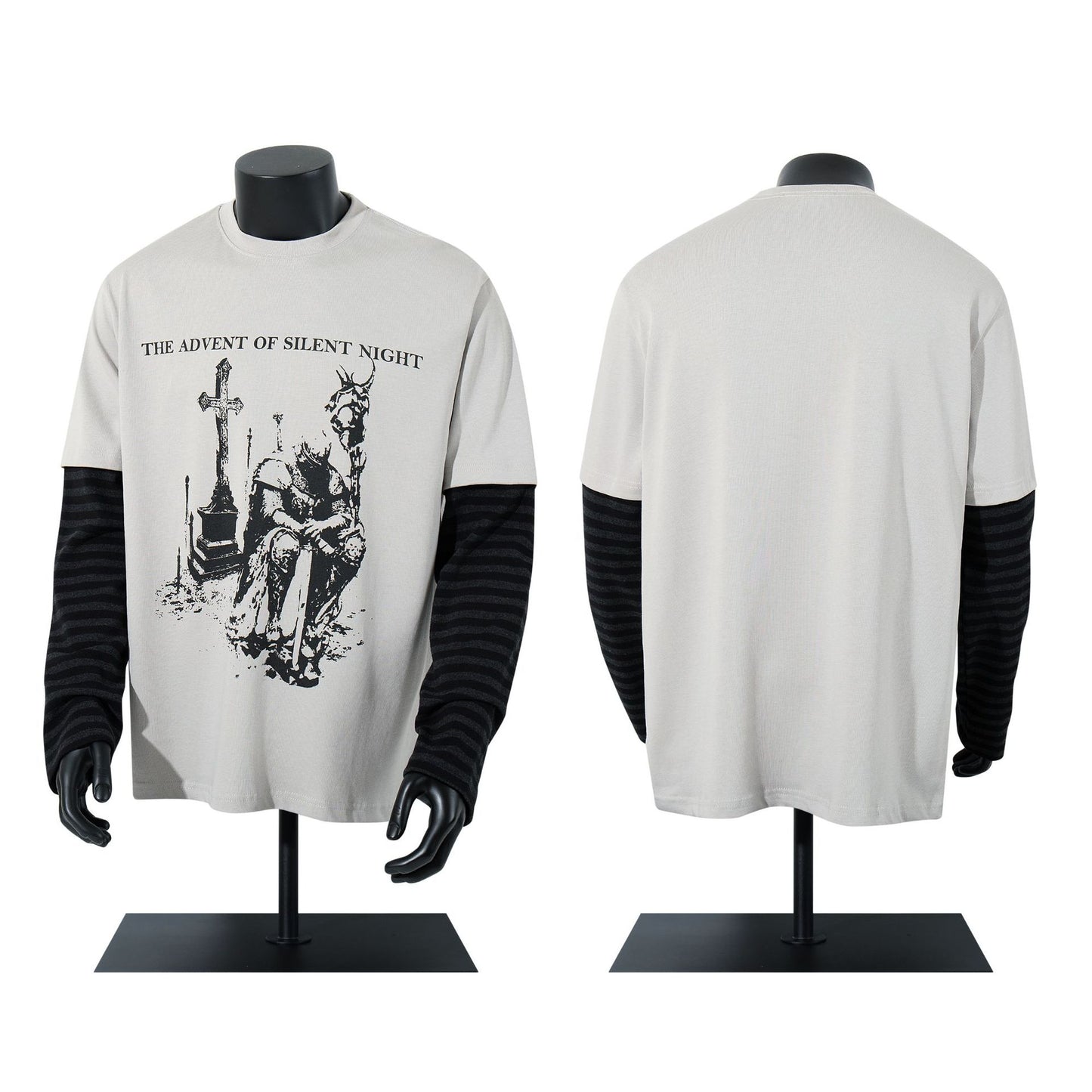 Unisex long-sleeved shirt men's autum dark printing