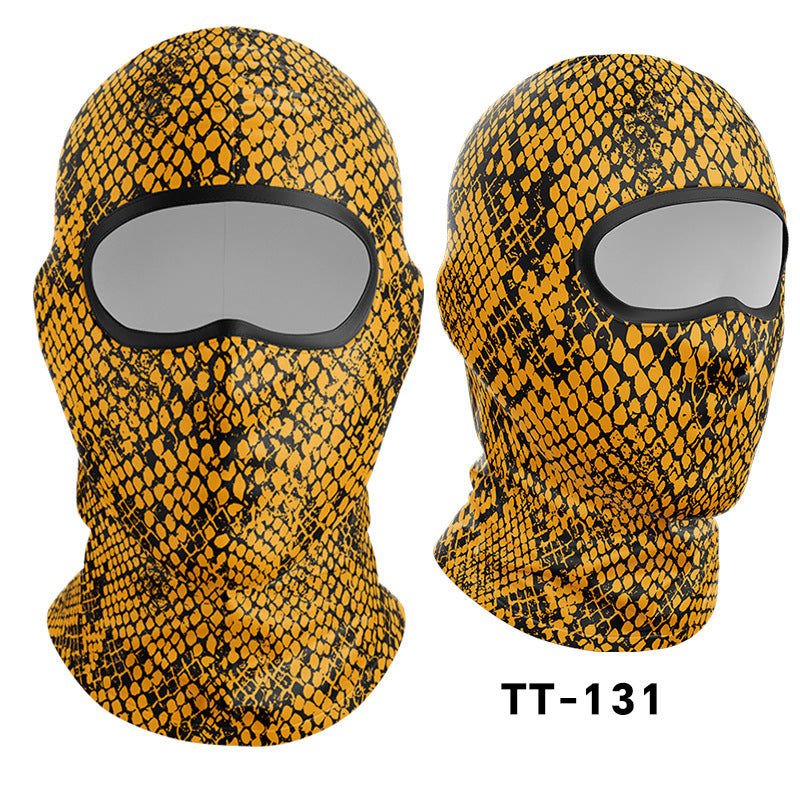 Cycling Windproof Hood Camouflage Python Ice Silk Mask Sunscreen Windproof