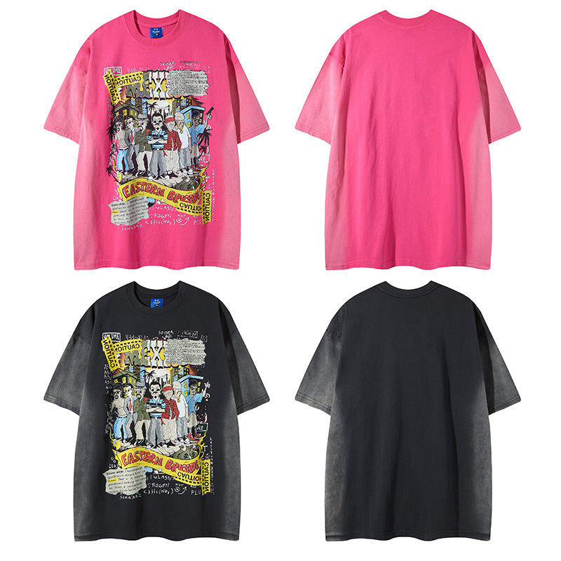 Nyc T Shirt Hip Hop Crew Neck Short Sleeve T-Shirt Oversize T-Shirt