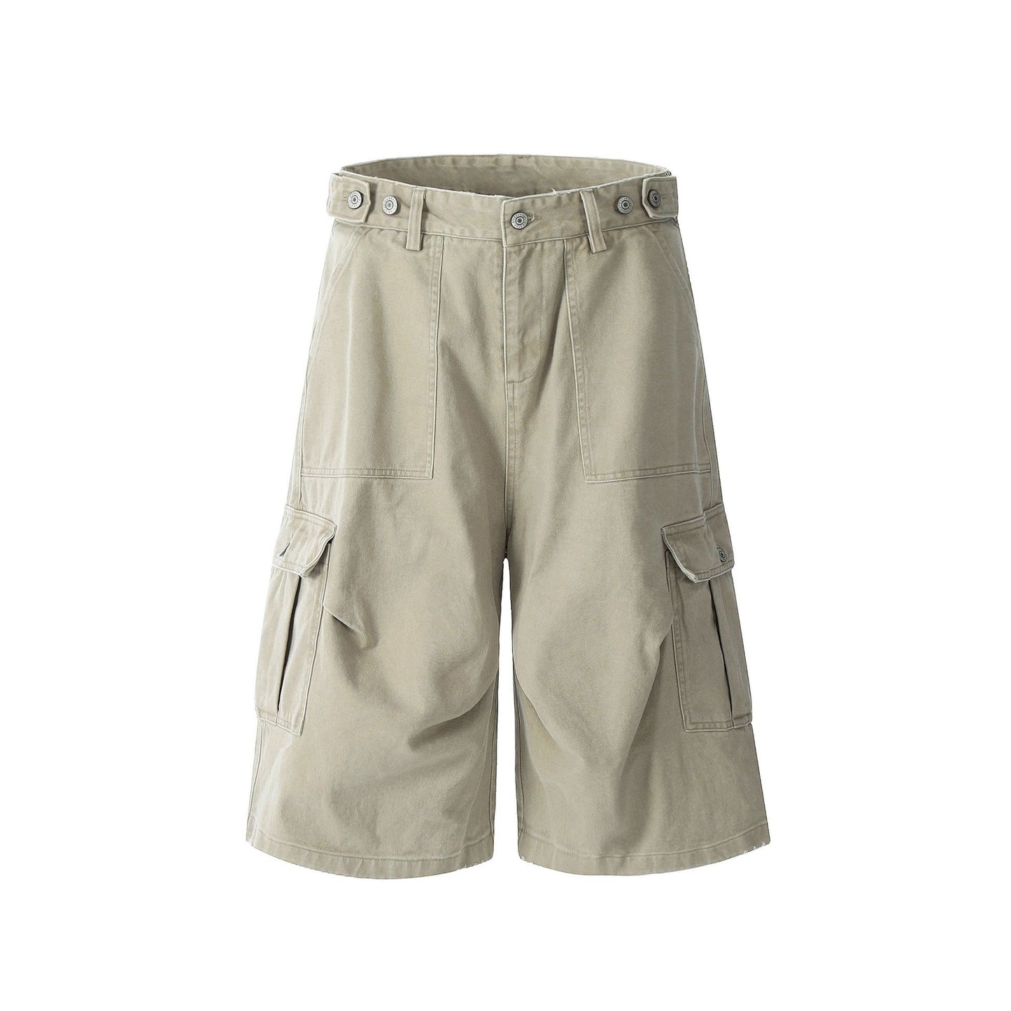 Hip Hop Pants For Boys Vintage Washed Old Multi-Pocket Tooling Shorts
