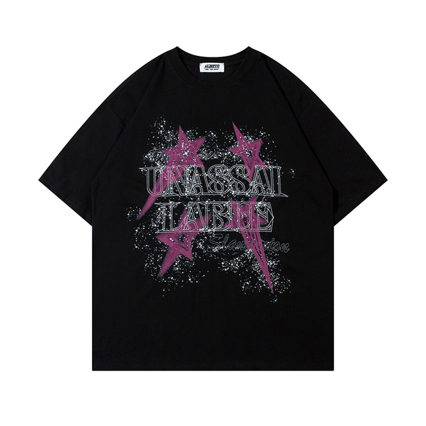 USA Vintage T-Shirt Hot Diamond Letter Male Summer