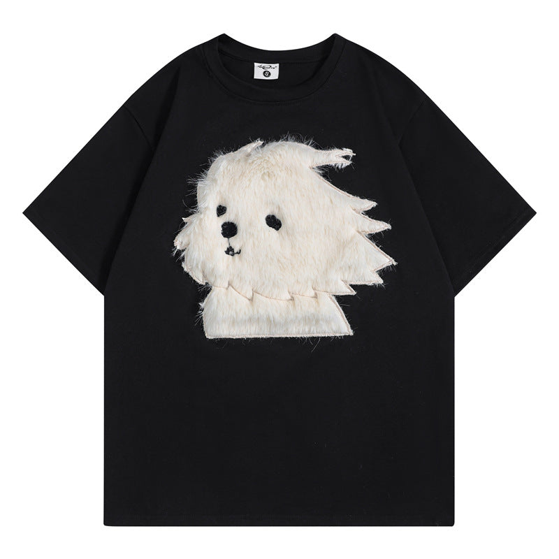Camisetas streetwear Summer Vintage Dog Casual Loose Short Sleeve T-Shirt
