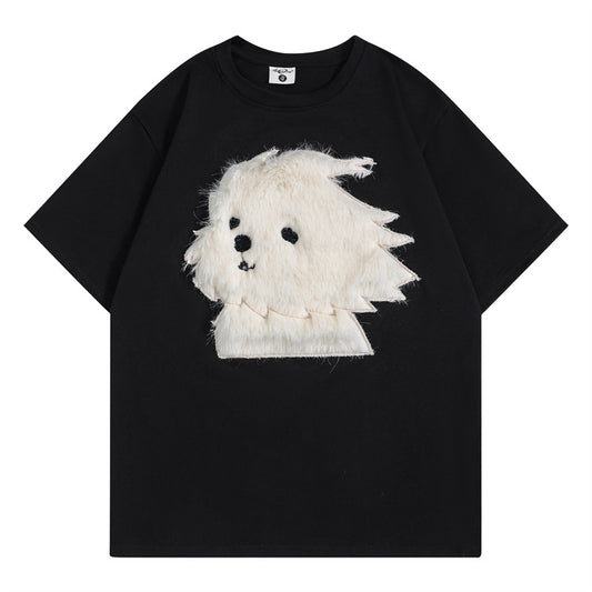 Camisetas streetwear Summer Vintage Dog Casual Loose Short Sleeve T-Shirt
