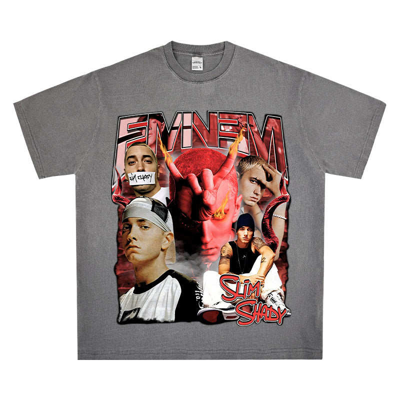 New york hip hop shop vintage hip hop EMINEM print short sleeve t-shirt