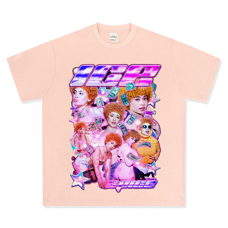 Cool t rapper vintage hip hop Ice Spice Ice Spice Print Short Sleeve T-Shirt