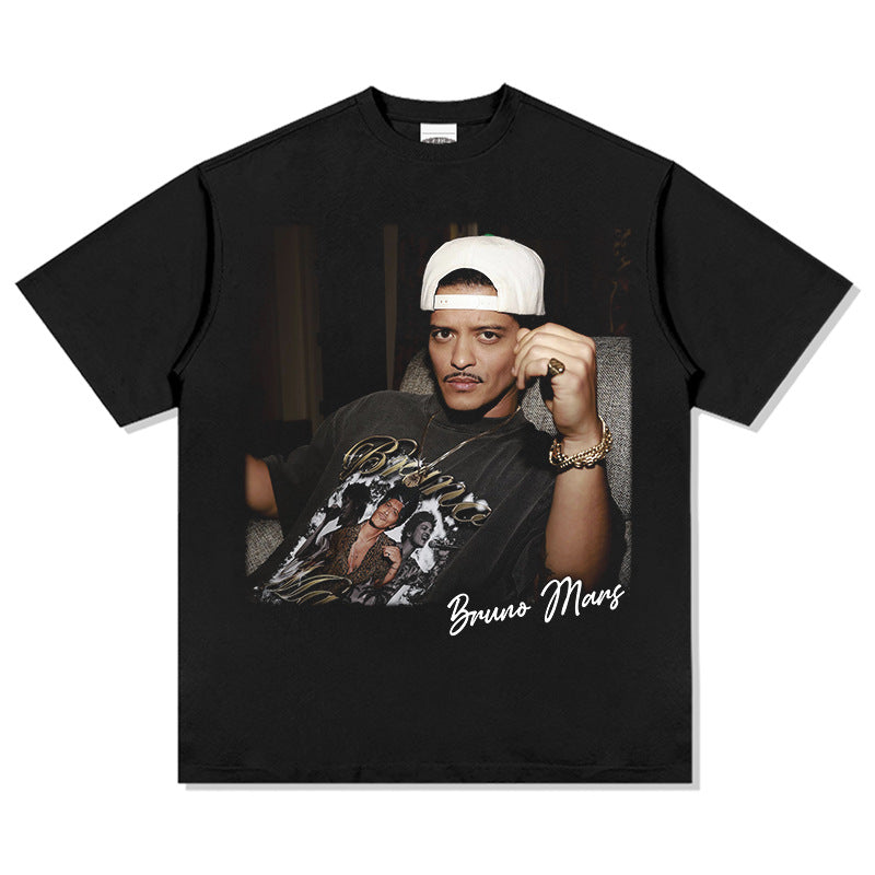 New york hip hop shop bruno mars print t-shirt