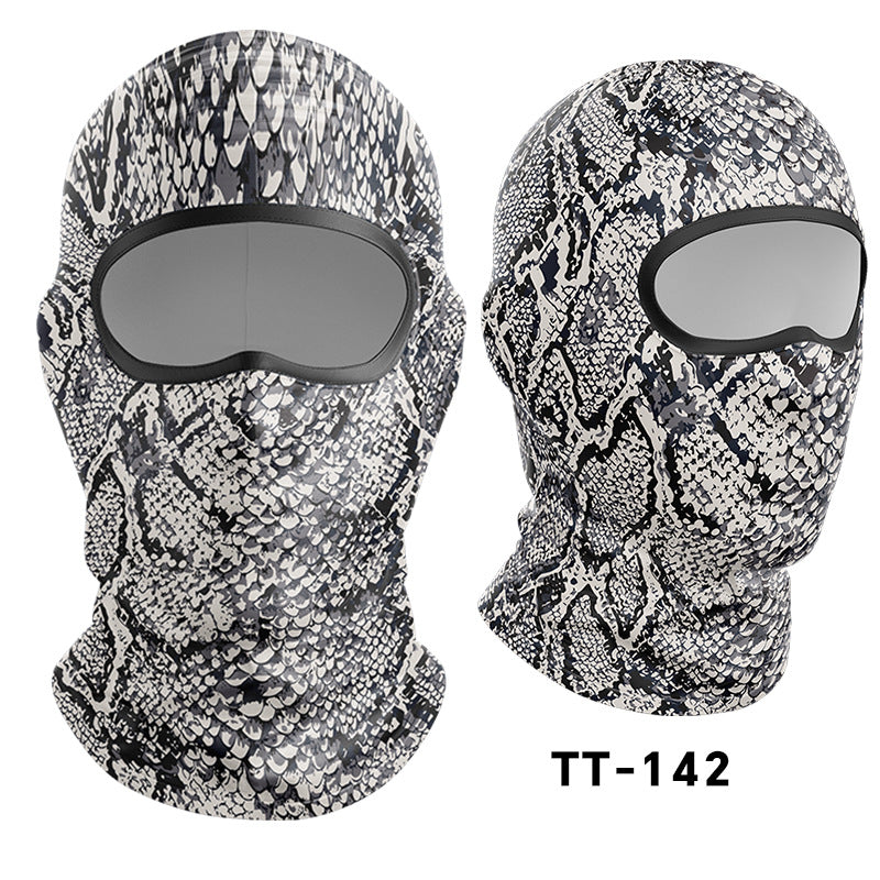 Cycling Windproof Hood Camouflage Python Ice Silk Mask Sunscreen Windproof