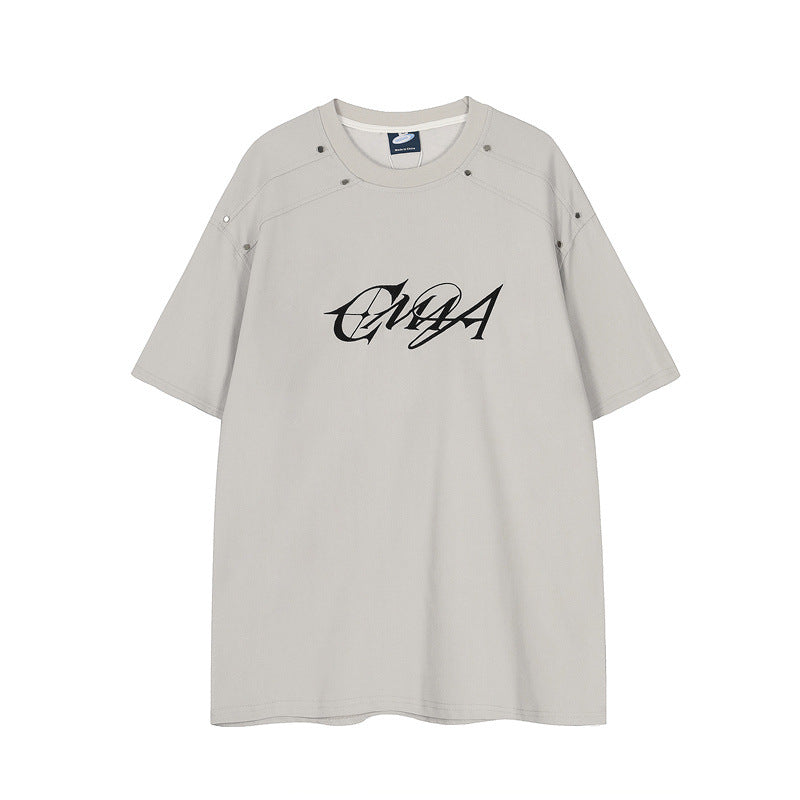 US drip outfits Summer Vintage Casual Loose Short Sleeve T-Shirts