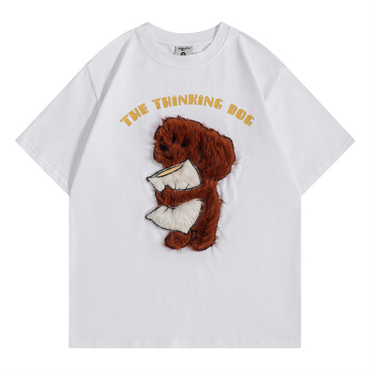 Camisetas streetwear Summer Vintage Puppy Casual Loose Short Sleeve T-Shirt