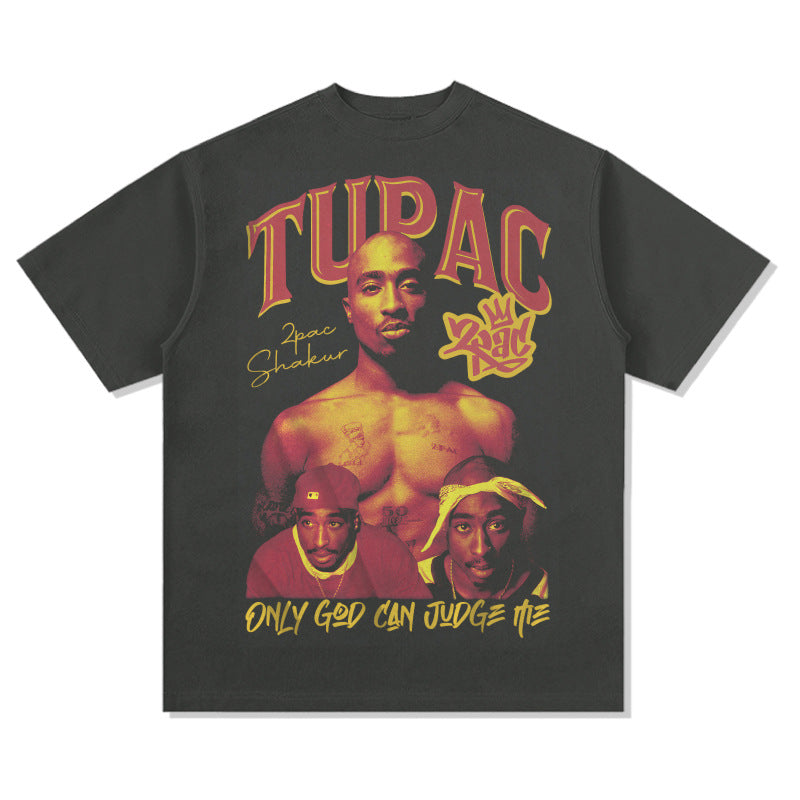 Cool t rapper vintage hip hop tupac print long sleeve short sleeve t-shirt