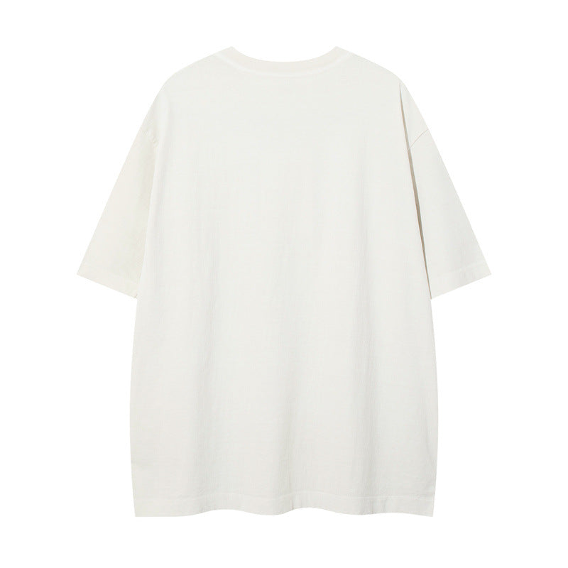 US drip outfits Summer Vintage Portrait Daily Pattern Casual Loose Short Sleeve T-Shirts