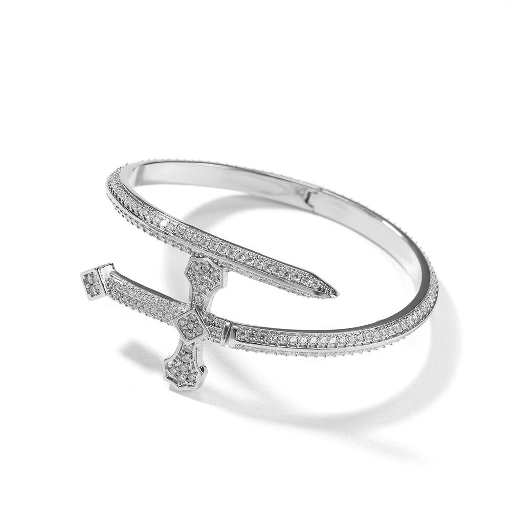 Bracelet Sword of Justice Bracelet Copper Zircon Full Diamond Trend Armament Jesus Pieces Spectrum