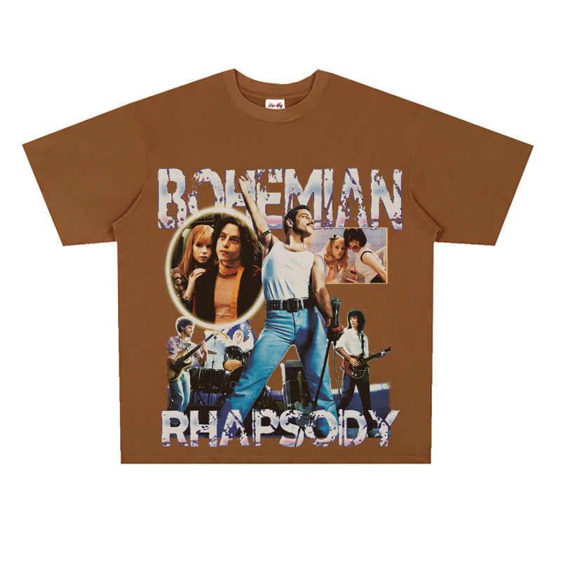 Film Star T Shirt Retro Street Cotton American T-shirt