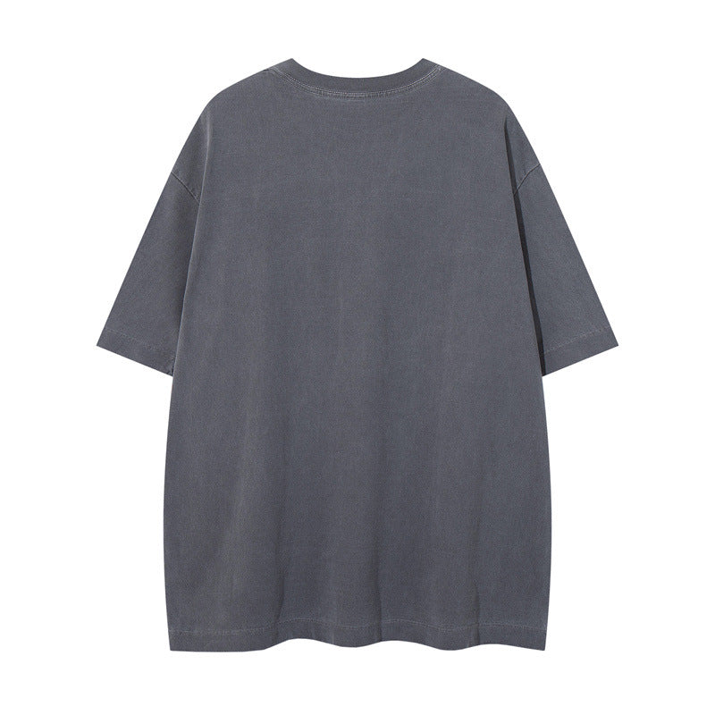 US drip outfits Summer Vintage Portrait Daily Pattern Casual Loose Short Sleeve T-Shirts