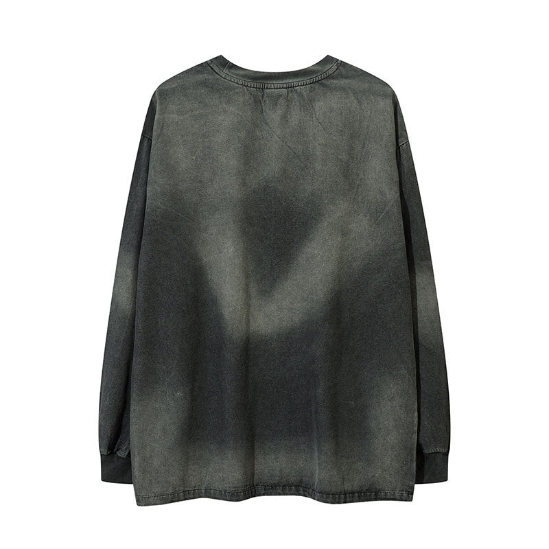 Marcas De Streetwear Denim Sweater Loose Old Casual Long Sleeve T-Shirt