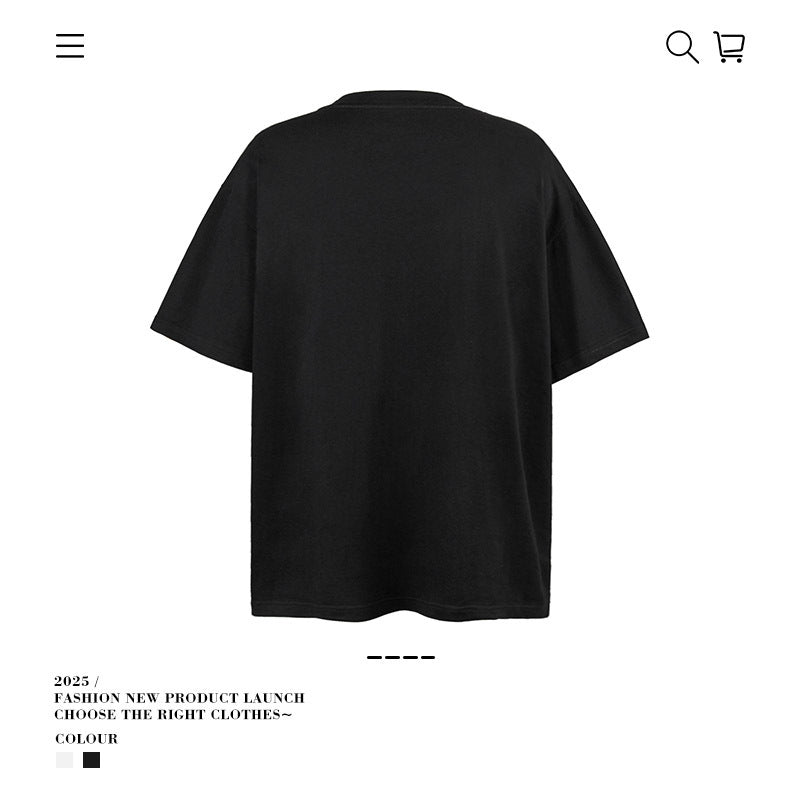 American vintage street T-shirt men's loose top