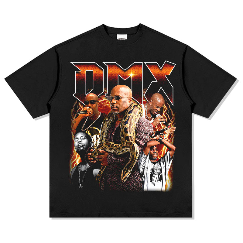 Outfit streetwear vintage hip hop DMX Earl Simmons print short sleeve t-shirt
