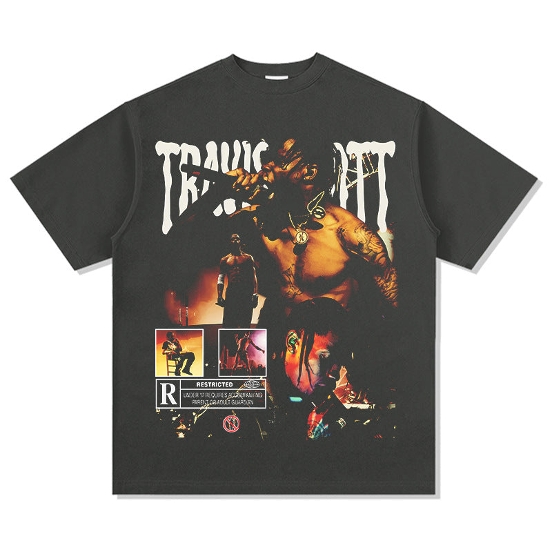 New york hip hop shop vintage hip hop scott print short sleeve t-shirt