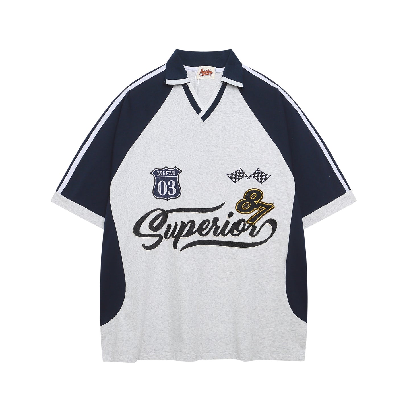 Hip hop clothing new york summer short-sleeved t-shirt embroidered lapel polo shirt
