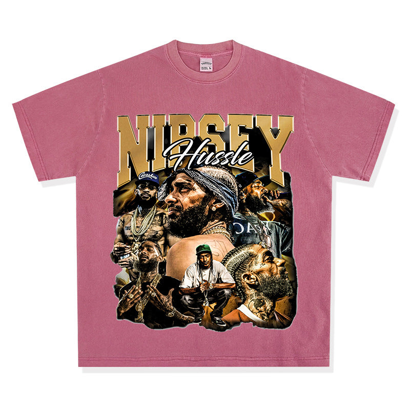 Marcas streetwear usa vintage Nipsey print short sleeve t-shirt
