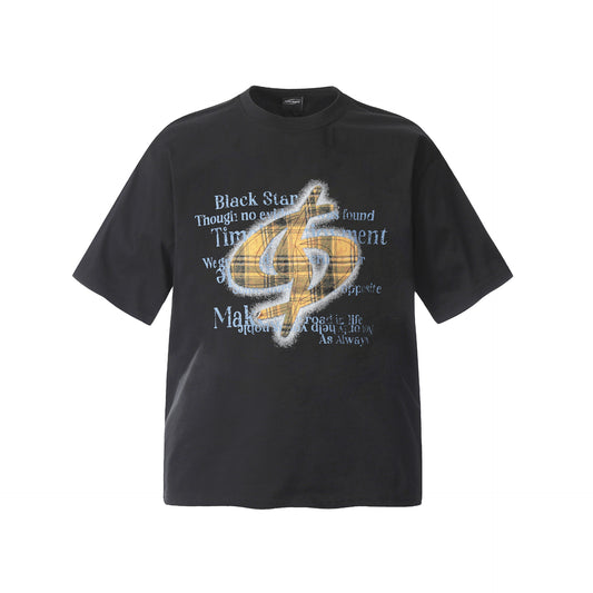 Unisex T-shirts Summer Patch Embroidery Men's Loose Crew Neck Short Sleeve T-Shirt