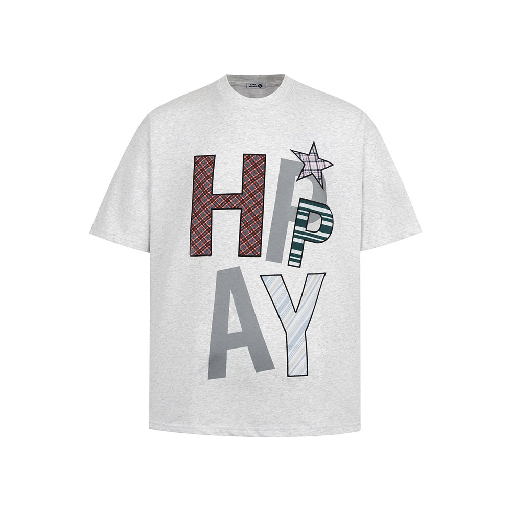 T shirt vintage usa embroidery short sleeve t-shirt loose