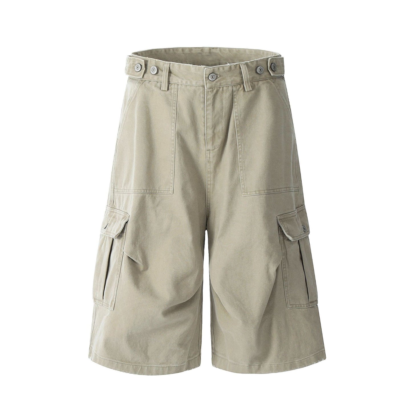 Hip Hop Pants For Boys Vintage Washed Old Multi-Pocket Tooling Shorts