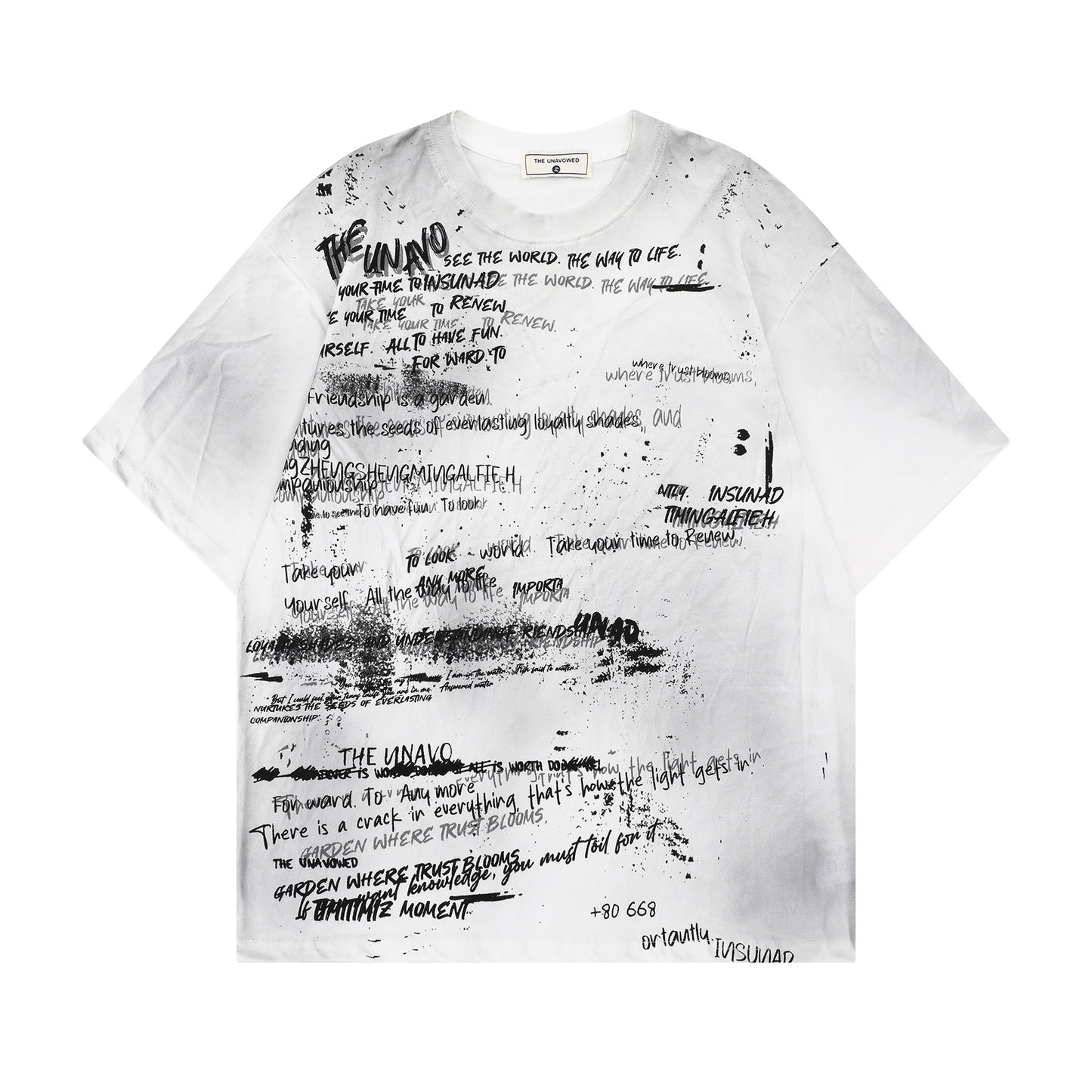 Hustle vintage summer graffiti t-shirt short sleeve
