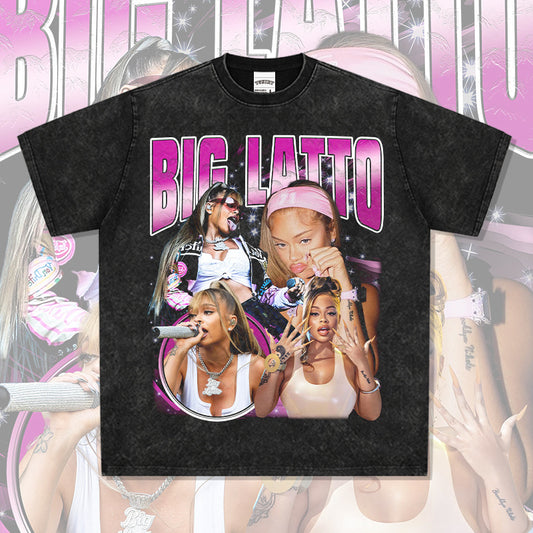 New york hip hop shop vintage hip hop Big Latto print short sleeve t-shirt