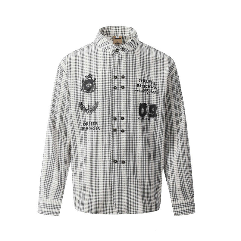 Camisas Retros Loose Casual Lapel Long Sleeve Shirt