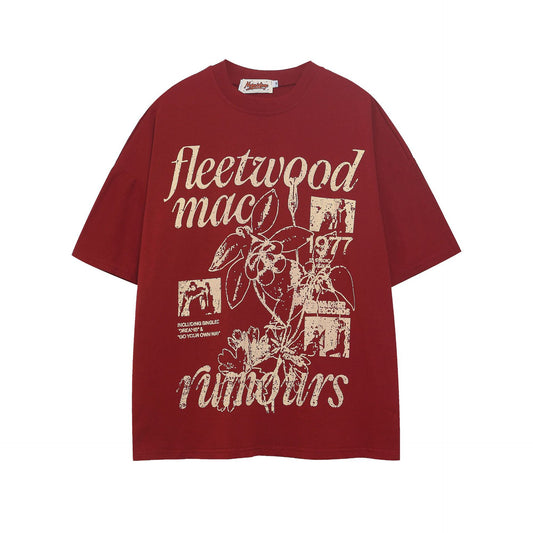 Hustle vintage summer t-shirt loose short sleeves