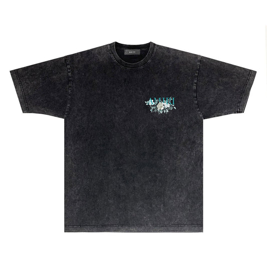 Amiri T Shirts Washed and Worn Retro Short Sleeve T-shirt
